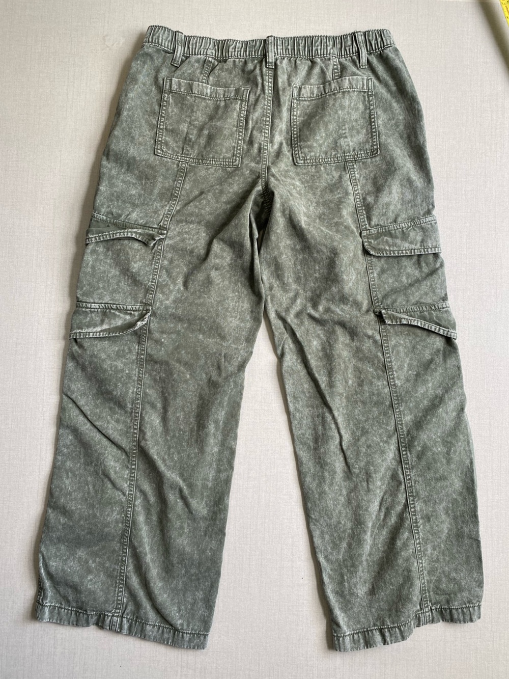 SO Olive Green Cargo Wide Leg Pants 100% Cotton Size L - Picture 6 of 10